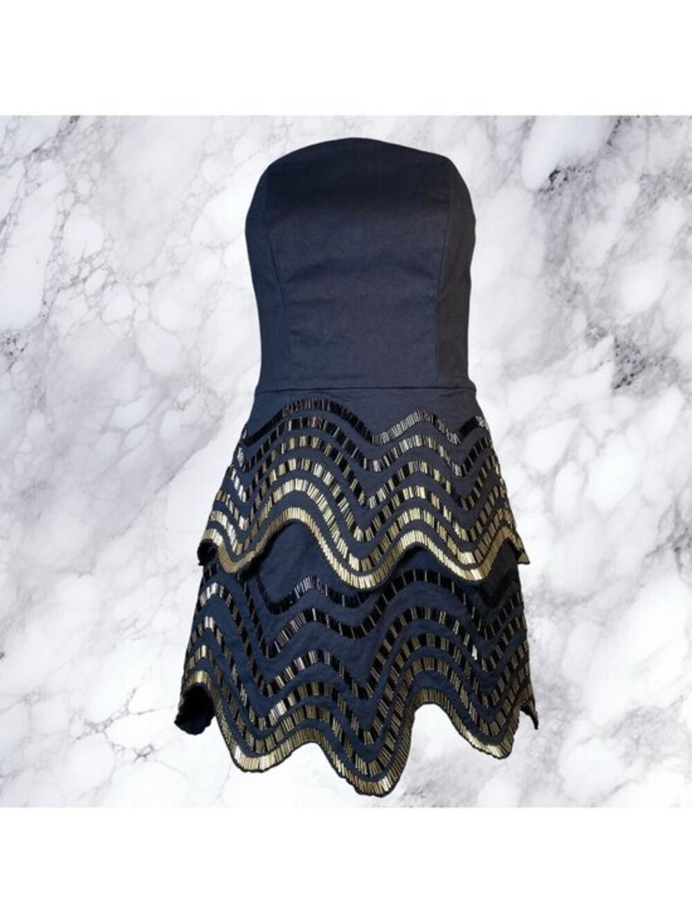 NBD Oaxaca Embellished Mini Dress in Black